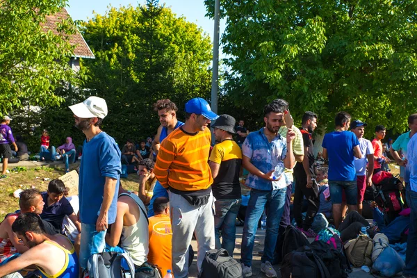 Gestrande vluchtelingen in Tovarnik — Stockfoto